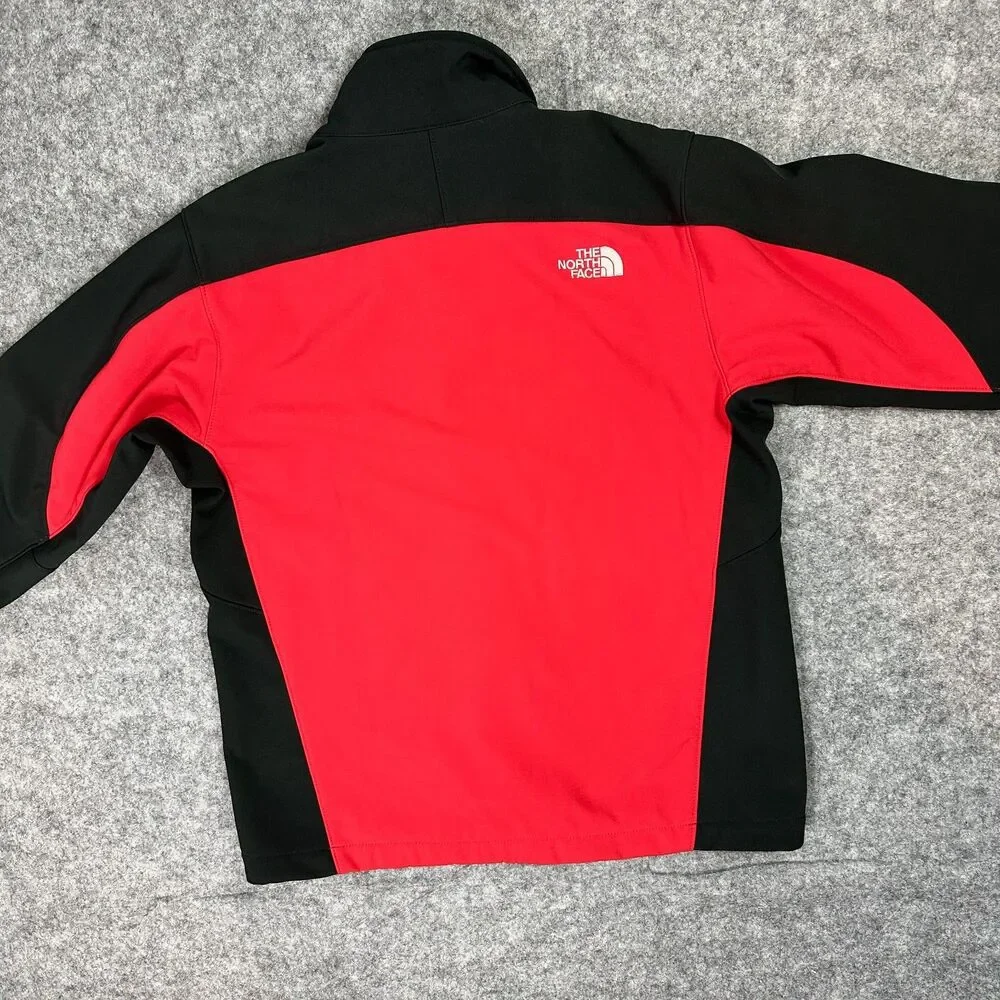 The North Face Apex Softshell Jacket Mens Medium M Red Black Full Zip Outdoor